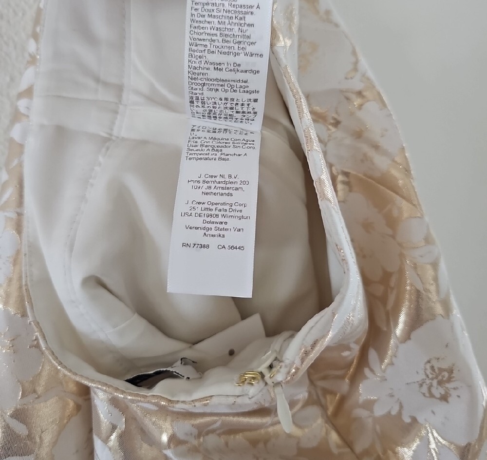 J. Crew Factory Metallic Floral Jacquard A-Line Skirt Size 10 in Ivory and Gold - Picture 14 of 14